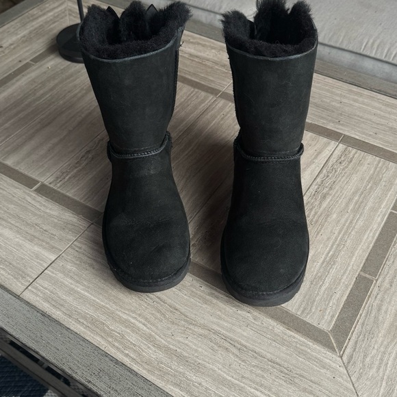 UGG Black Bailey Bow 2 Sheepskin-Lined Boots - Picture 11 of 14